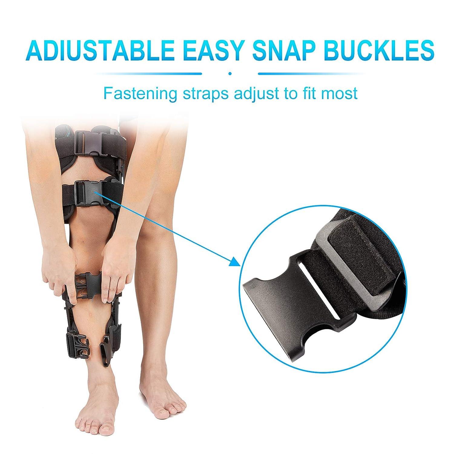 Nvorliy Hinged ROM Knee Brace with Side Stabilizers & Locking Dials, Post  Op Knee Immobilizer for Arthritis, ACL, MCL, PCL, Meniscus Tear
