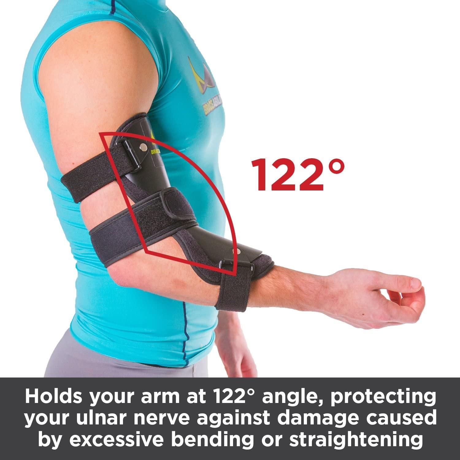  BraceAbility Cubital Tunnel Syndrome Brace - Ulnar Nerve Padded  Elbow Splint for Sleeping and Daytime Support for Radial Neuropathy and  Nerve Entrapment Treatment Pain-Relief and Recovery (Universal) : Health &  Household