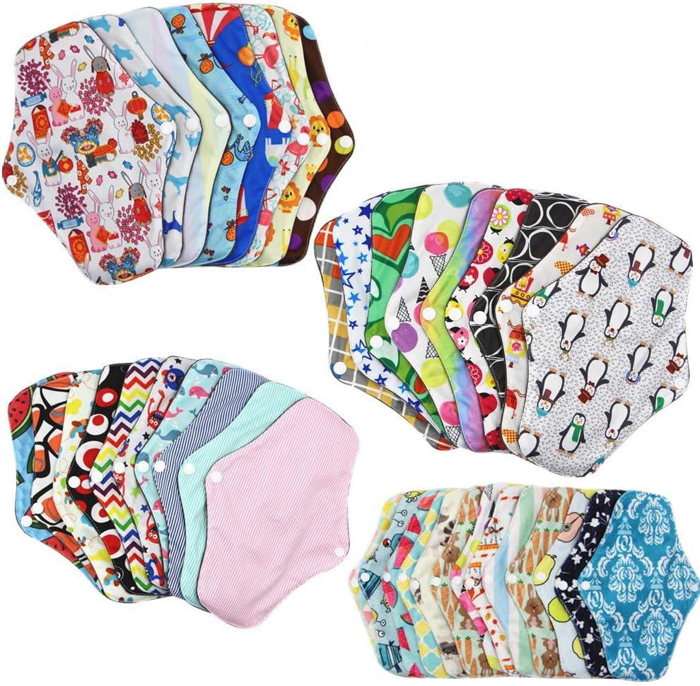 Sanitary Pad, 10 PCs Reusable Washable Cloth Menstrual Pads Panty Liners  (Multicolor A)