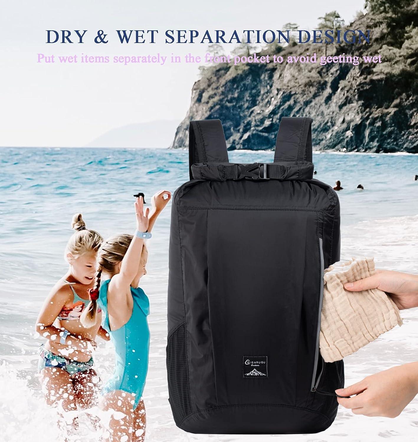 QIGARUGU Waterproof Backpack Lightweight Dry Bags 20L Roll Top Dry
