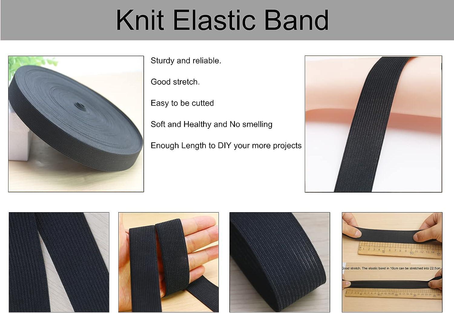 EAYY Black Elastic Band for Sewing, Wide Elastic Band, 3 Inches x 6 Yards 
