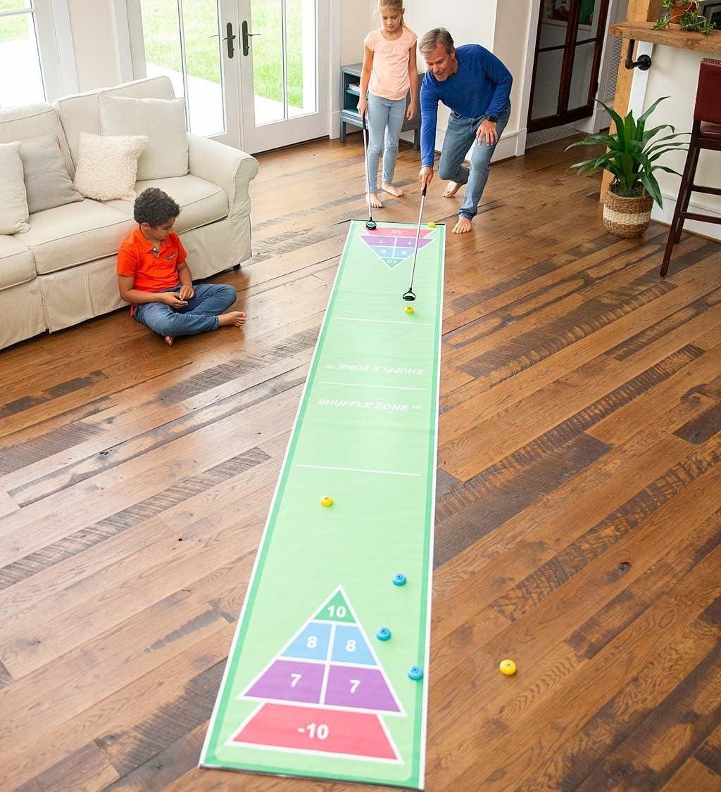 Shuffle Zone Play Carpet Indoor Outdoor Shuffleboard Game for Kids 2