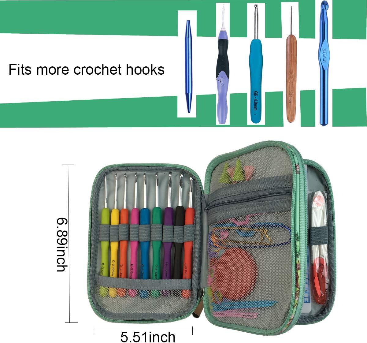 New Crochet Hook Case Without Hooks and Accessories Zipper Storage  Organizer Bag with Web Pockets for Various Crochet Needles/Knitting  Accessories/Crochet Hook Kit Tools Lightweight Easy to Hold