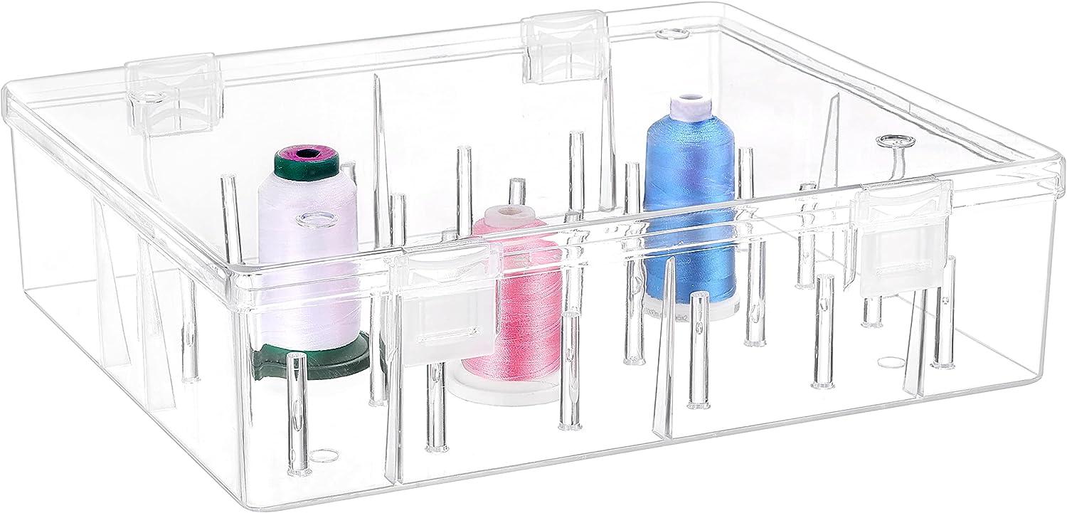 New Brothread 1 Layer Stackable Clear Storage Box/Organizer For Holding 20  Spools Home Embroidery & Sewing Thread