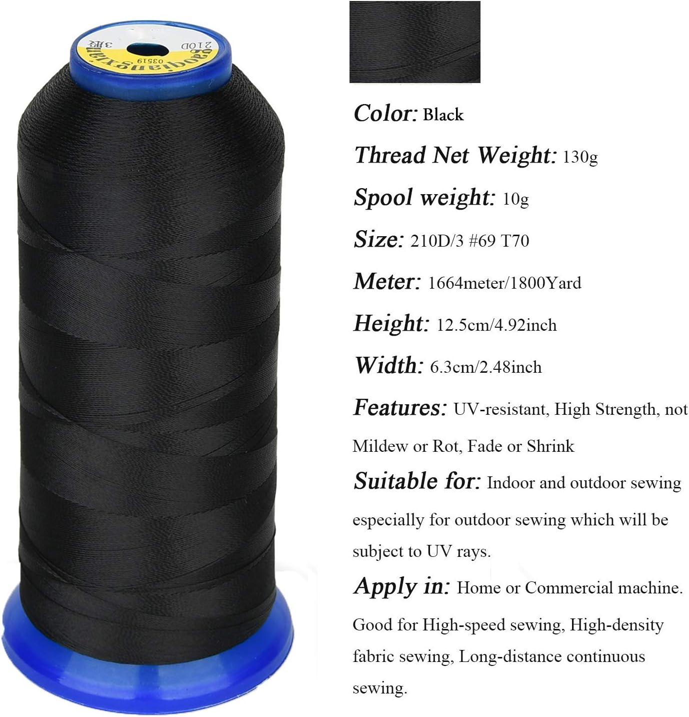Heavy Duty Thread 1800 Yards Size T7069 210D/3 All Purpose High