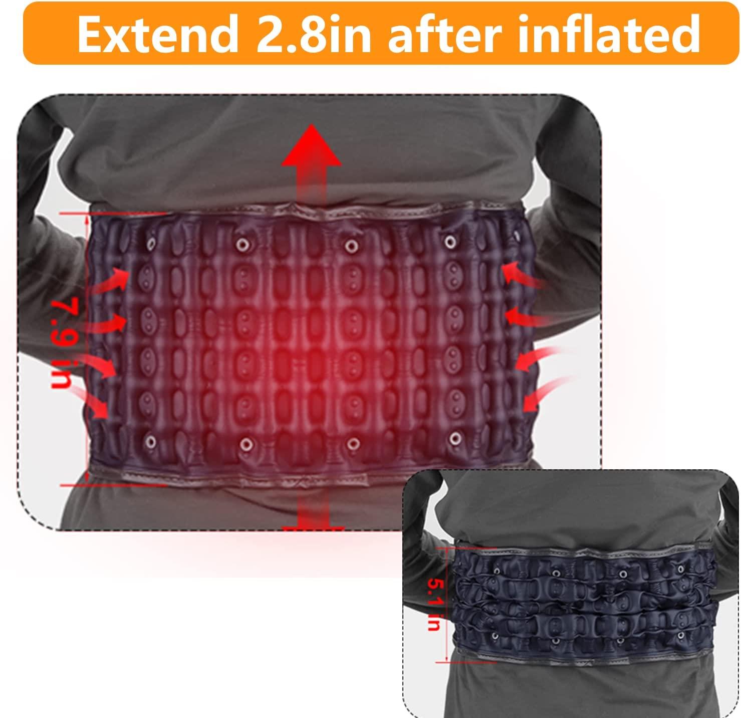 Inflatable Back Support Belt with Heating & Vibration for Instant Back Pain  Relief - HONGJING Spinal Decompression Back Brace with Rechargeable  Battery, One Size Fits 29-49 Waist Blue
