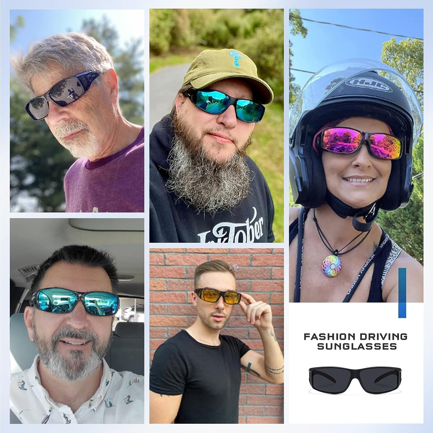 Tnnaiko Night Vision Glasses Fit Over Glasses sunglasses for Men