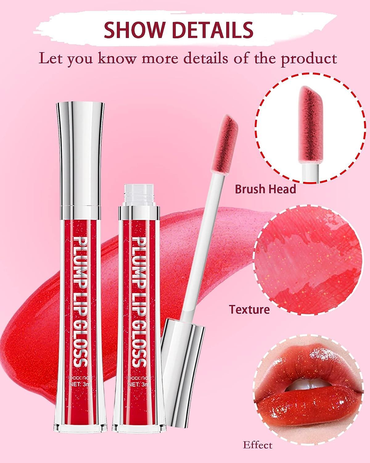 Heart Glitter for Lip Gloss Natural Lip Plumper Lip Plumping Lip Gloss Day  And