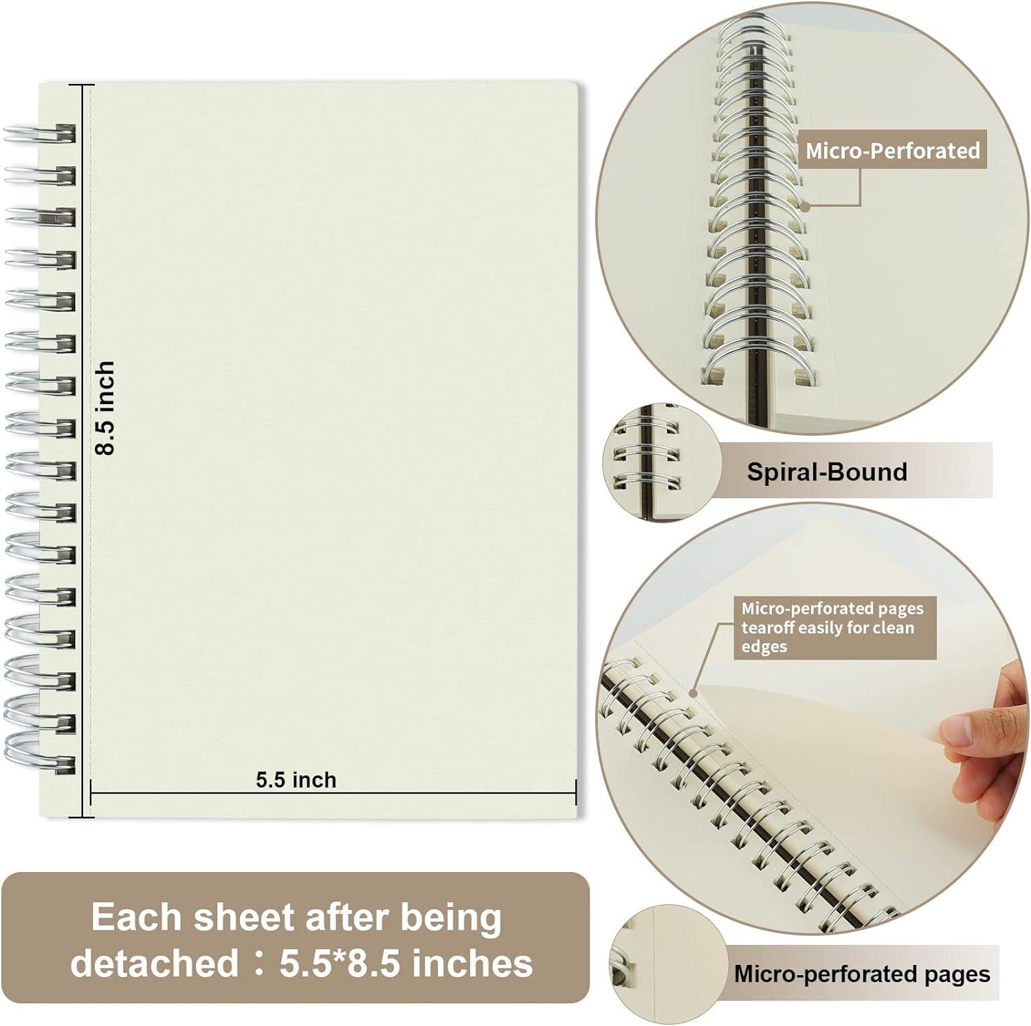 5.5 X 8.5 Spiral Sketchbook 2 Pack 200 Sheets Free Sketch Pads for