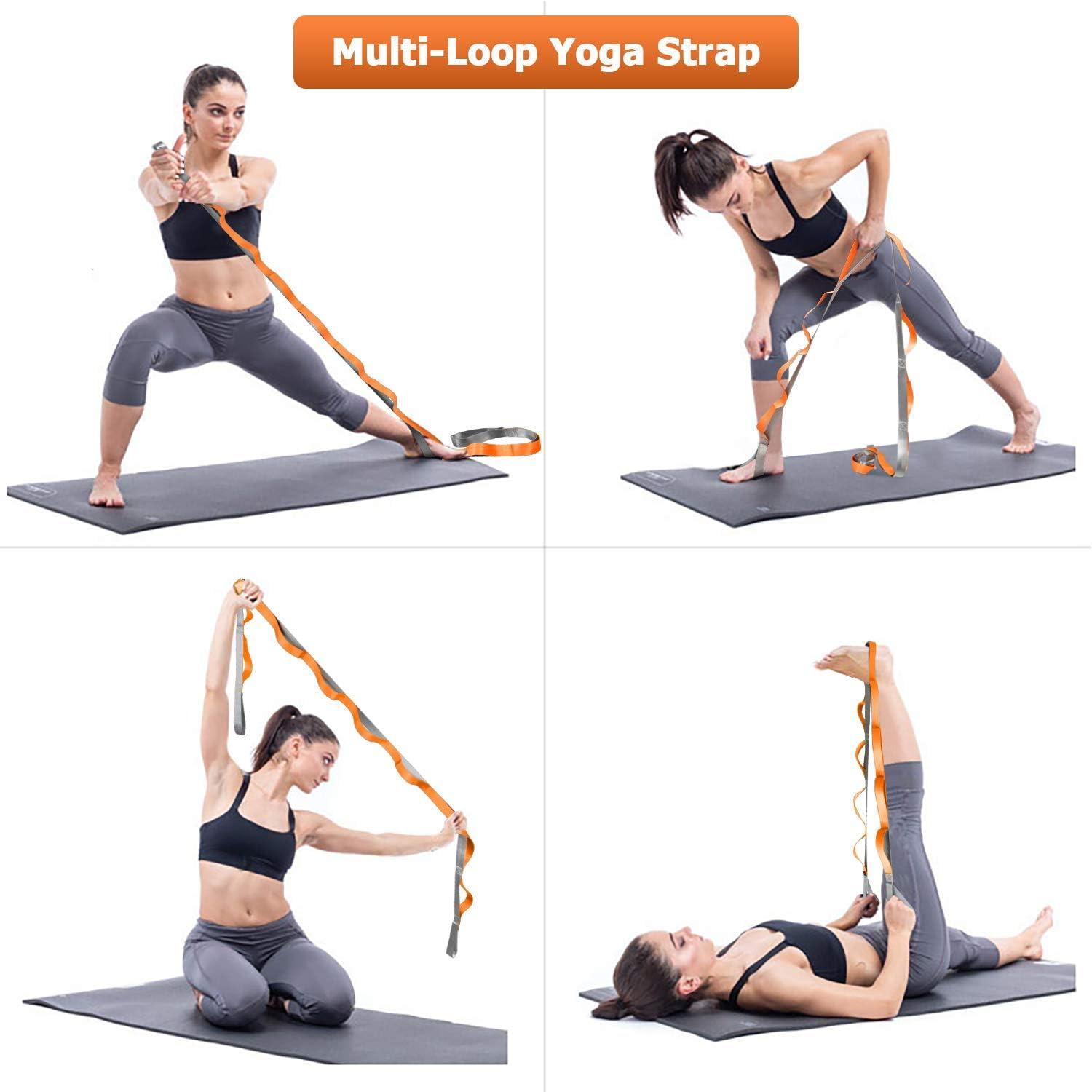 Yoga Straps for Stretching - Yoga Strap, Multi-Loop Stretching Strap,  Elastic Yoga Stretch Strap, Pilates, Exercise, Dance and Gymnastics