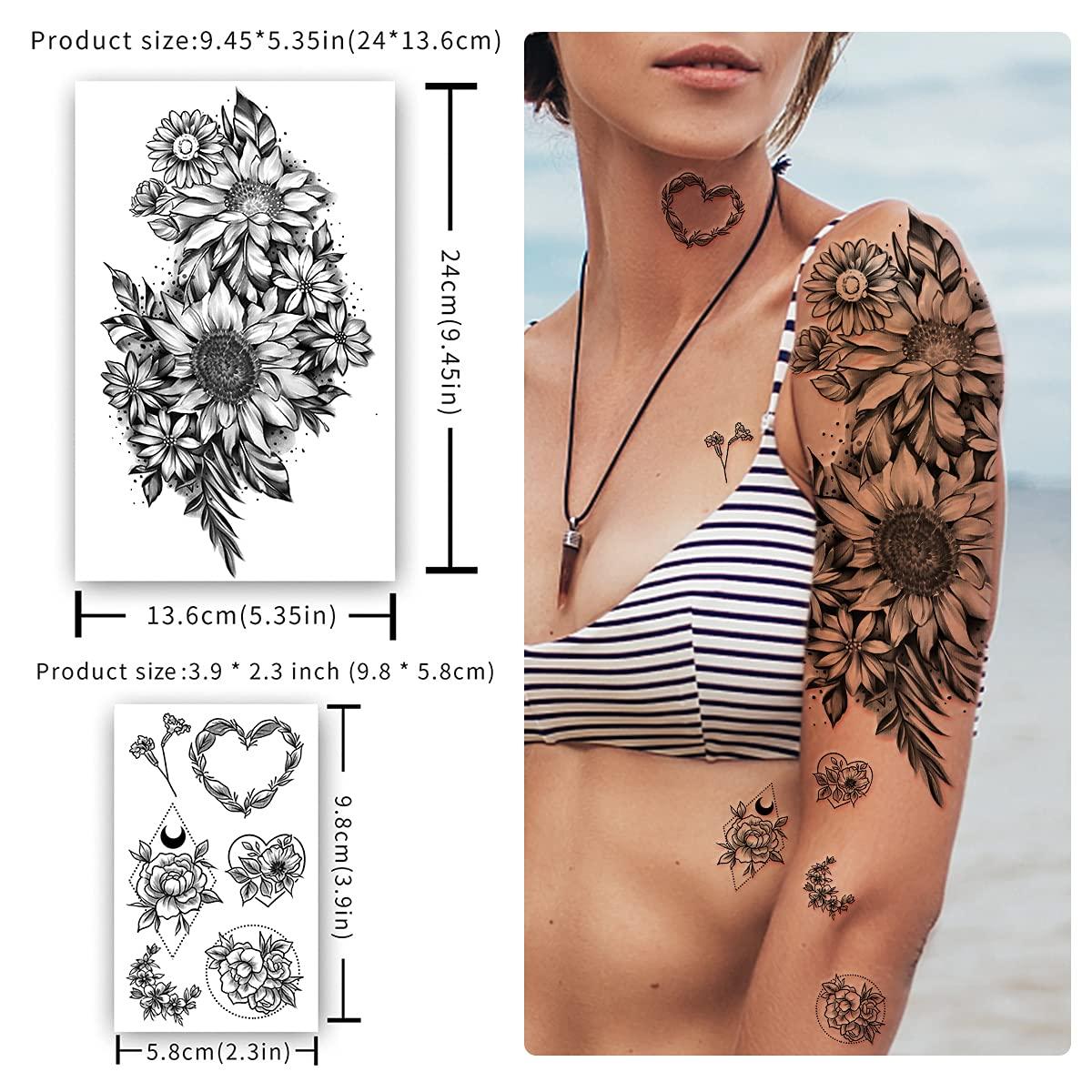Yazhiji 56 Sheets Temporary Tattoos Stickers , 11 Sheets Half Arm Shoulder  Tattoos for Men or Women with 45 Sheets Tiny Fake Tattoo - Walmart.com