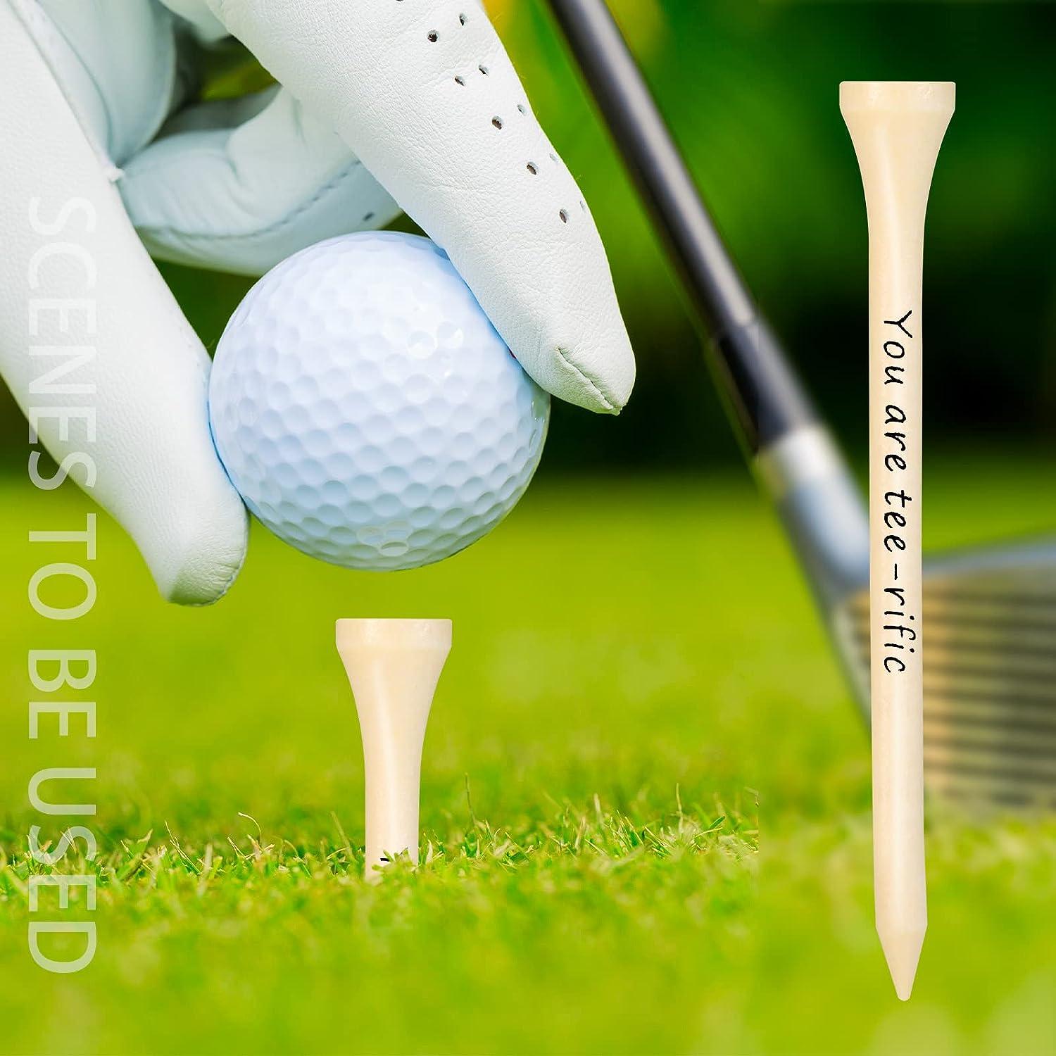 60 PCS Christmas Dad Golf Gifts for Men, 3-1/4 inch Funny Sayings Wooden  Golf Tees with Warm Words Golfing Gifts Presents for Dad Grandpa  Grandfather Burlywood
