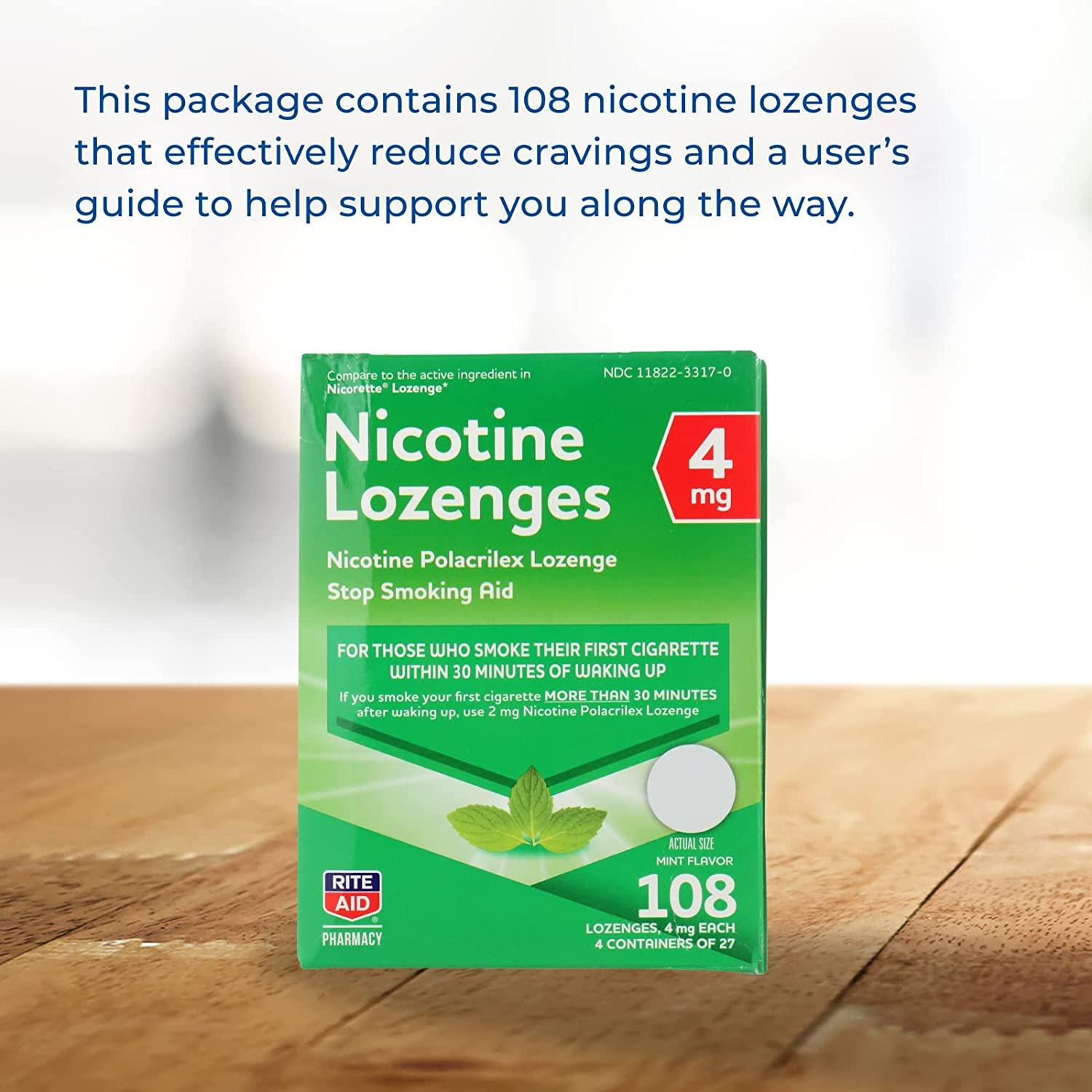 Rite Aid Mint Nicotine Lozenges 4mg 108 Lozenges Quit Smoking Products 7707