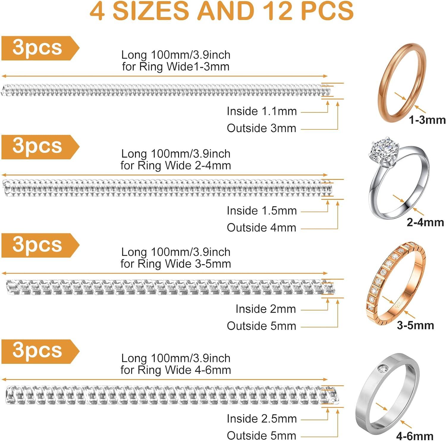 12PCS Ring Size Adjust for Loose Rings, Invisible Transparent Ring
