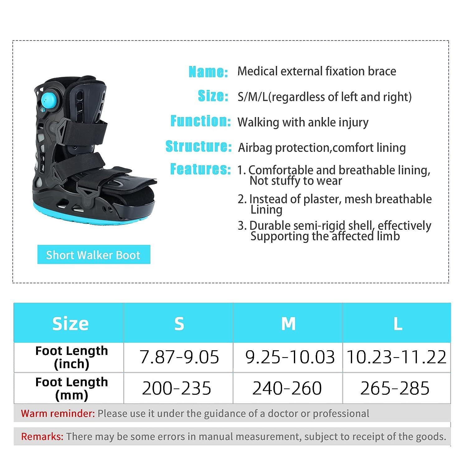 Walking Boot, Air Walker Fracture Boot, Orthopedic Walker Boot, Breathable  Walking Protection Boot for Ankle and Foot Injuries, Sprain, Broken Toe