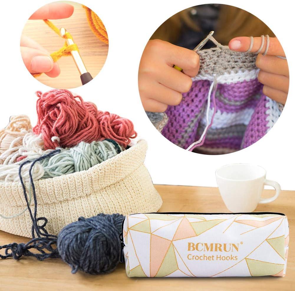  BCMRUN 14 pcs Multicolor Aluminum Crochet Hooks Knitting  Needles Craft Yarn 2-10mm