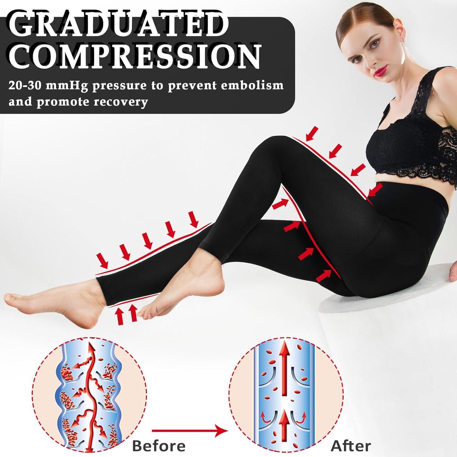 20-30 mmHg Compression Tights Stockings Women Men Medical Varicose Vein  Open Toe