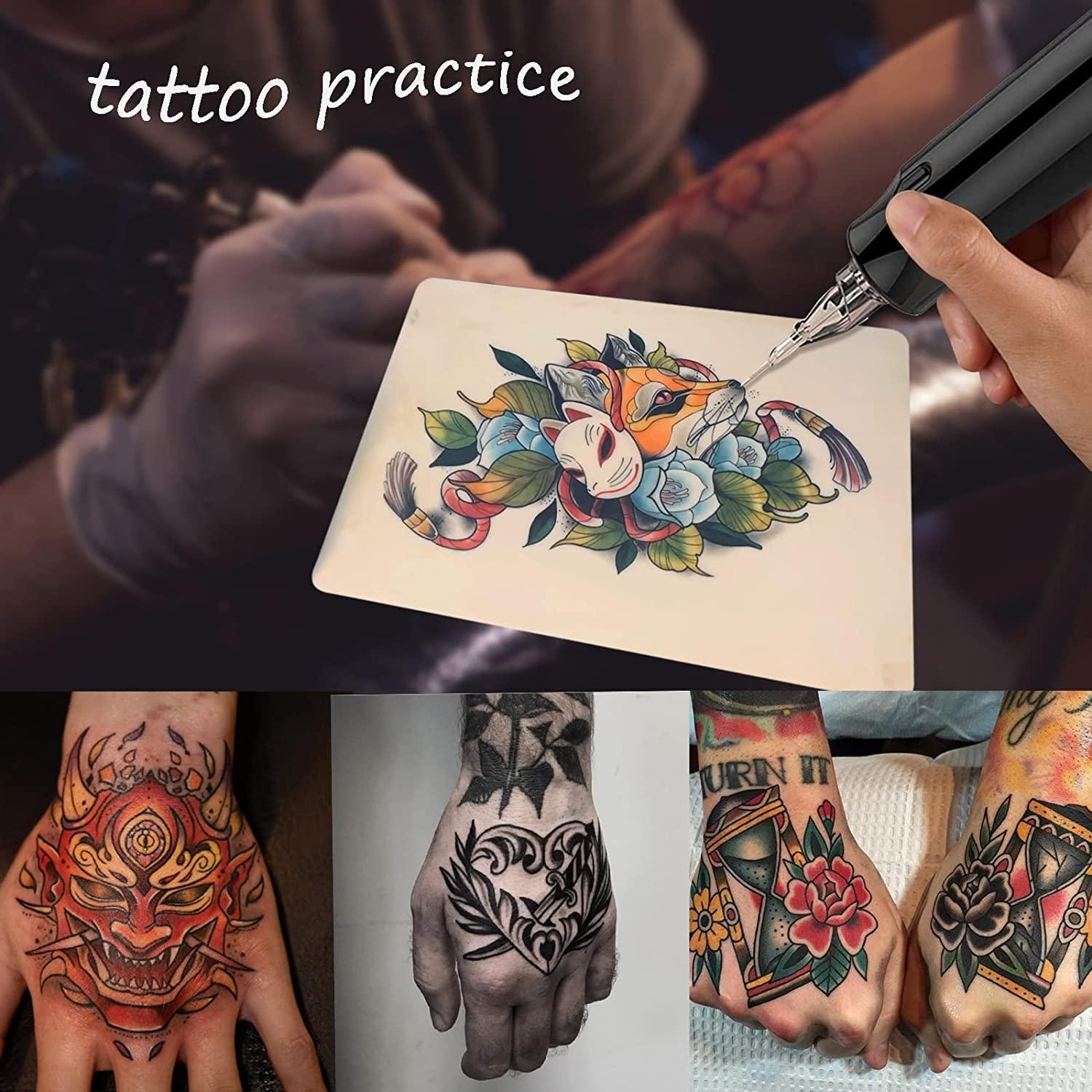 Tattoo Skin Practice Kit - 10 dobbeltsidig tatovering Microblading