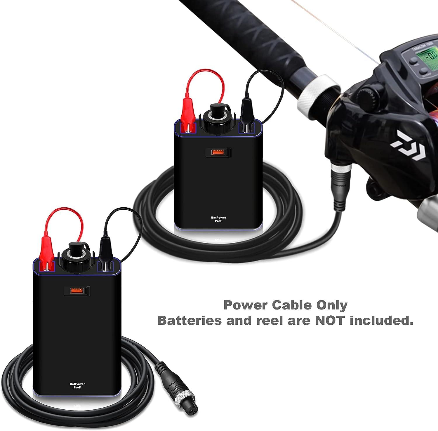 BatPower 18FT-6.6FT Electric Fishing Reel Battery Power Cable for