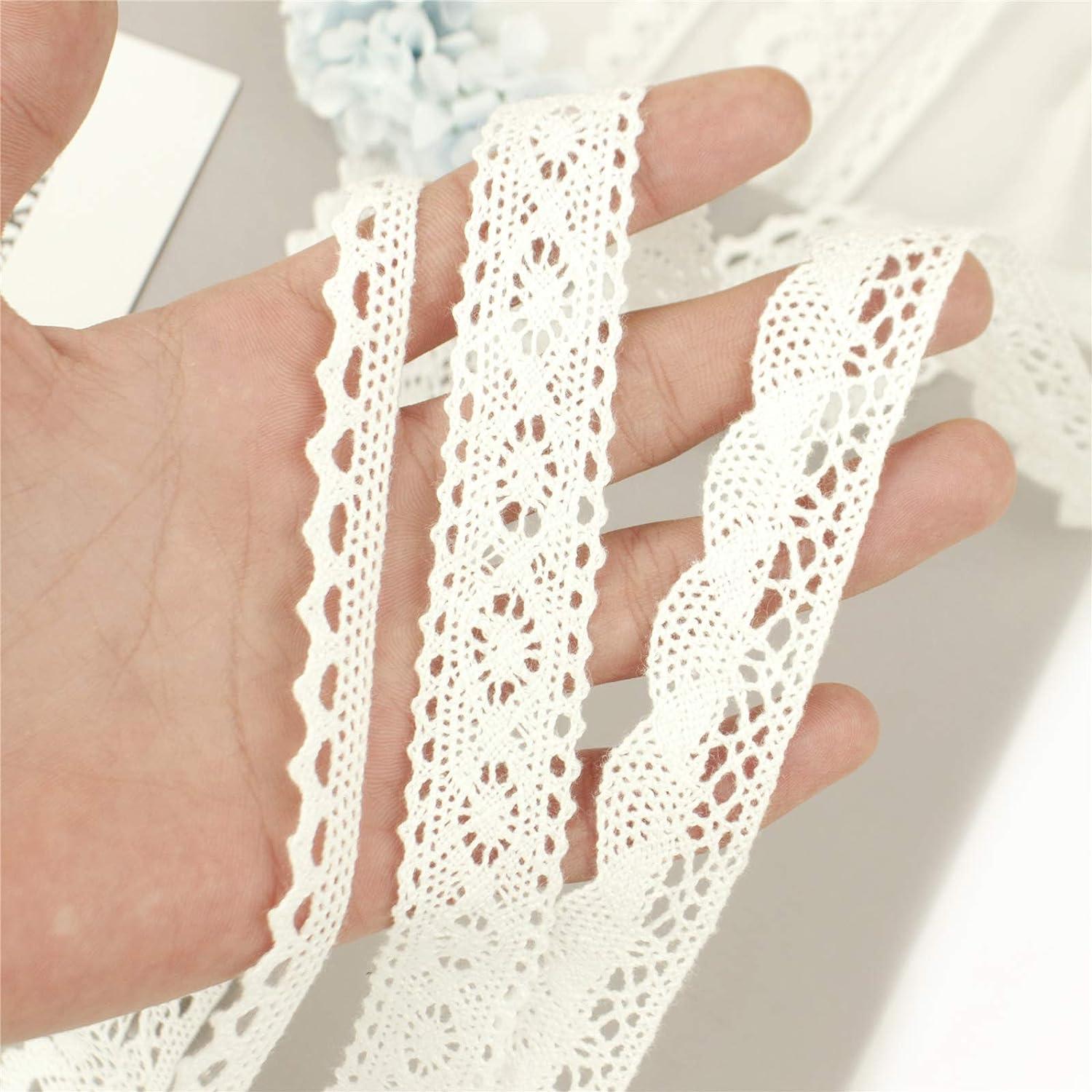 Lace Ribbon, 10 Yards Lace Trim for Sewing, White Skin Friendly Lace  Ribbons Hand Made Cotton Thread Lace Ribbon Soft Material Lace Ribbons for  Crafts