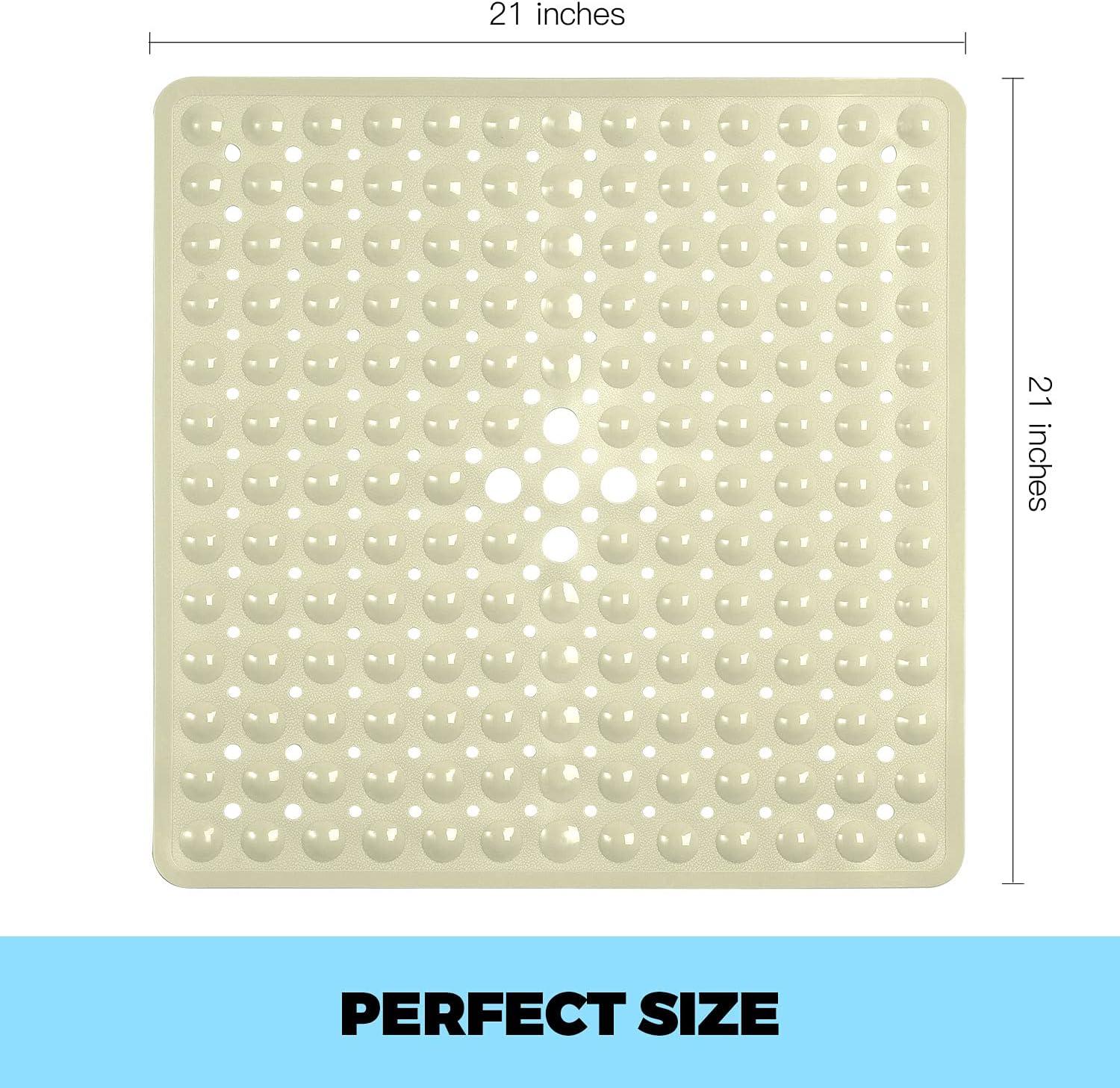  Square Non Slip Shower Mat Without Suction Cups Beige