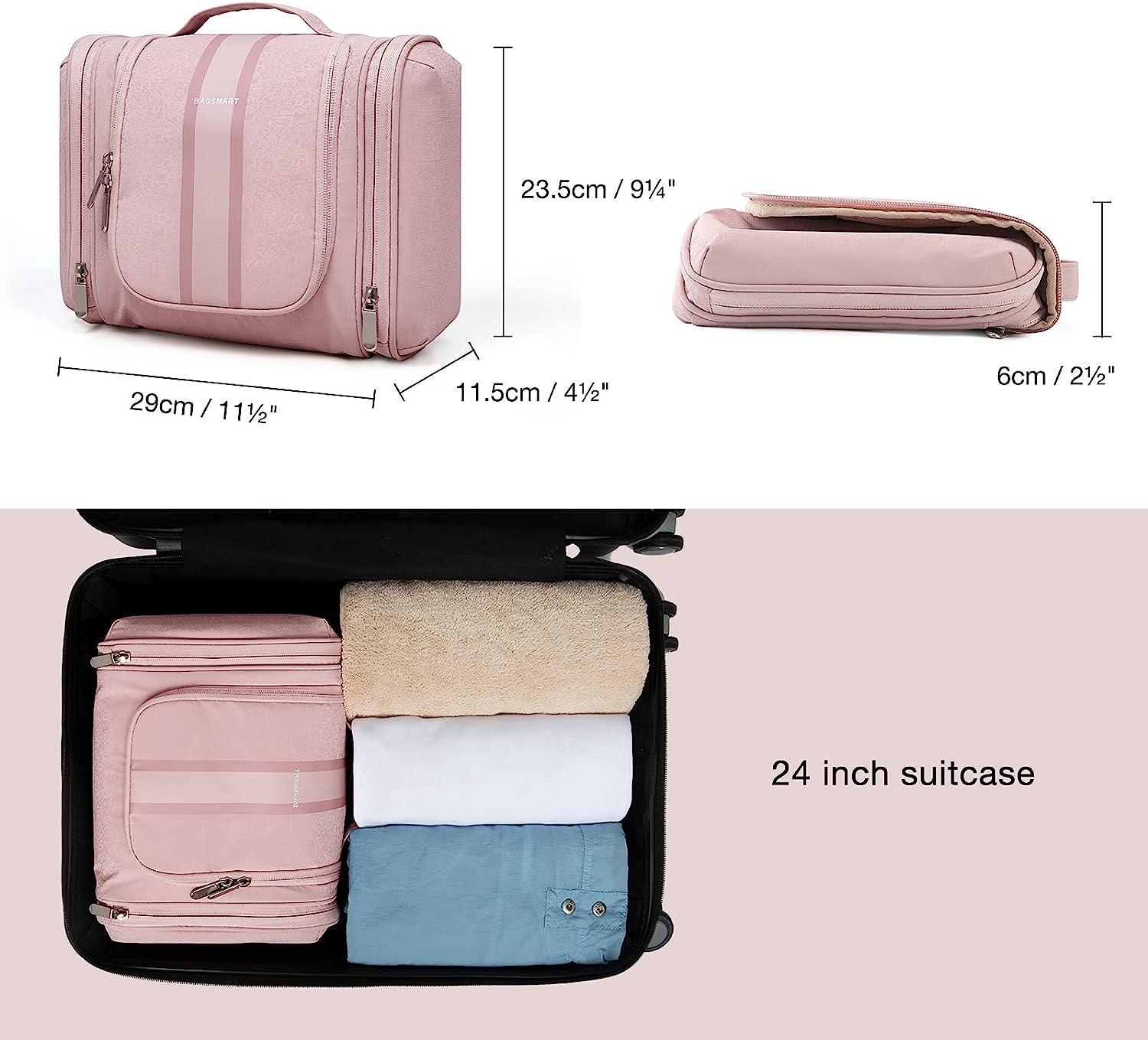 Pink Travel Jewelry Organizer with 22 See-through Pockets– Bagsmart
