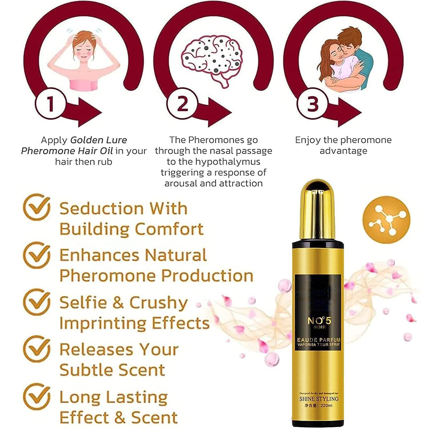Perfume Hair Care Essential Oil, Long Lasting Hair Perfume Oil, Golden  Pheromone Hair Oil, Golden Perfume