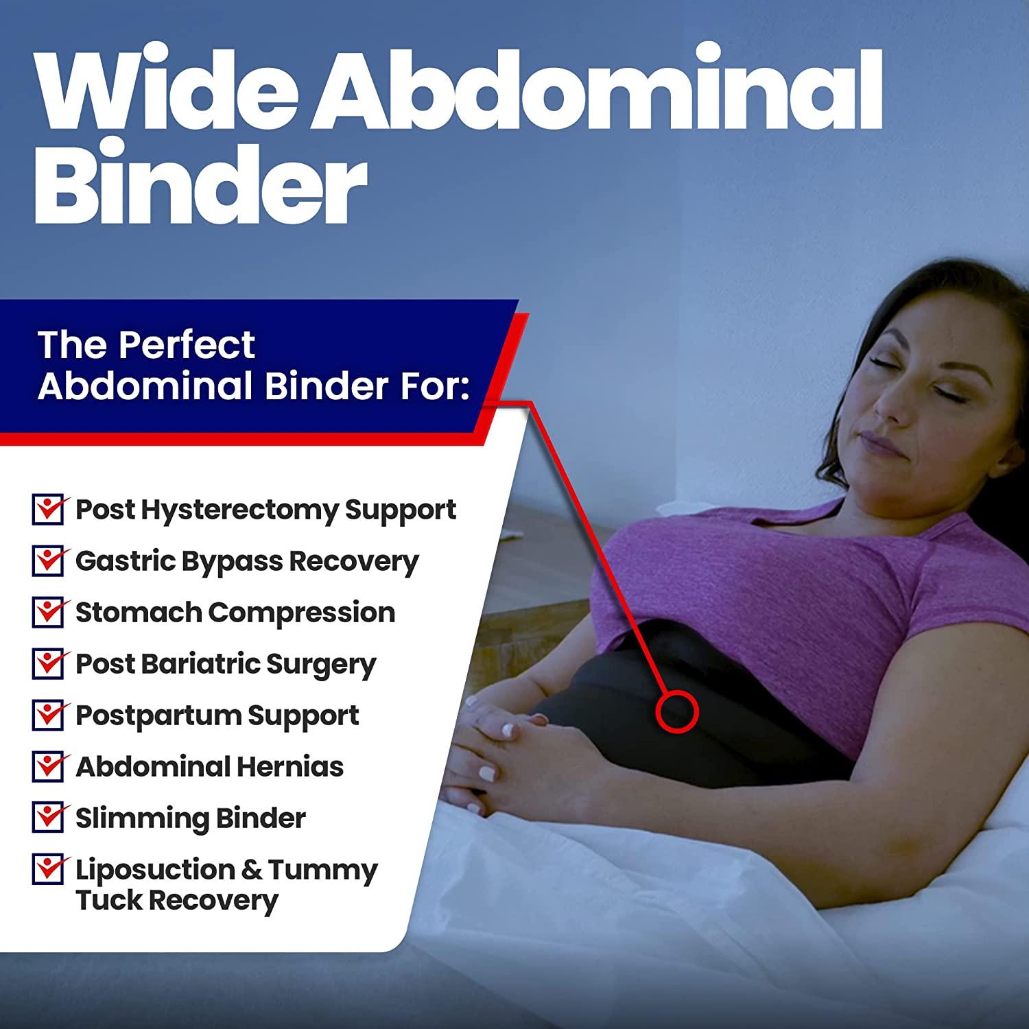 Wide Abdominal Binder Belly Wrap – Plus Size Postpartum Tummy Tuck Belt  Provides Slimming Bariatric Stomach Compression or to Help Hernia or Post  Surgery Healing & Support (XXL 3XL Stomach 47” to
