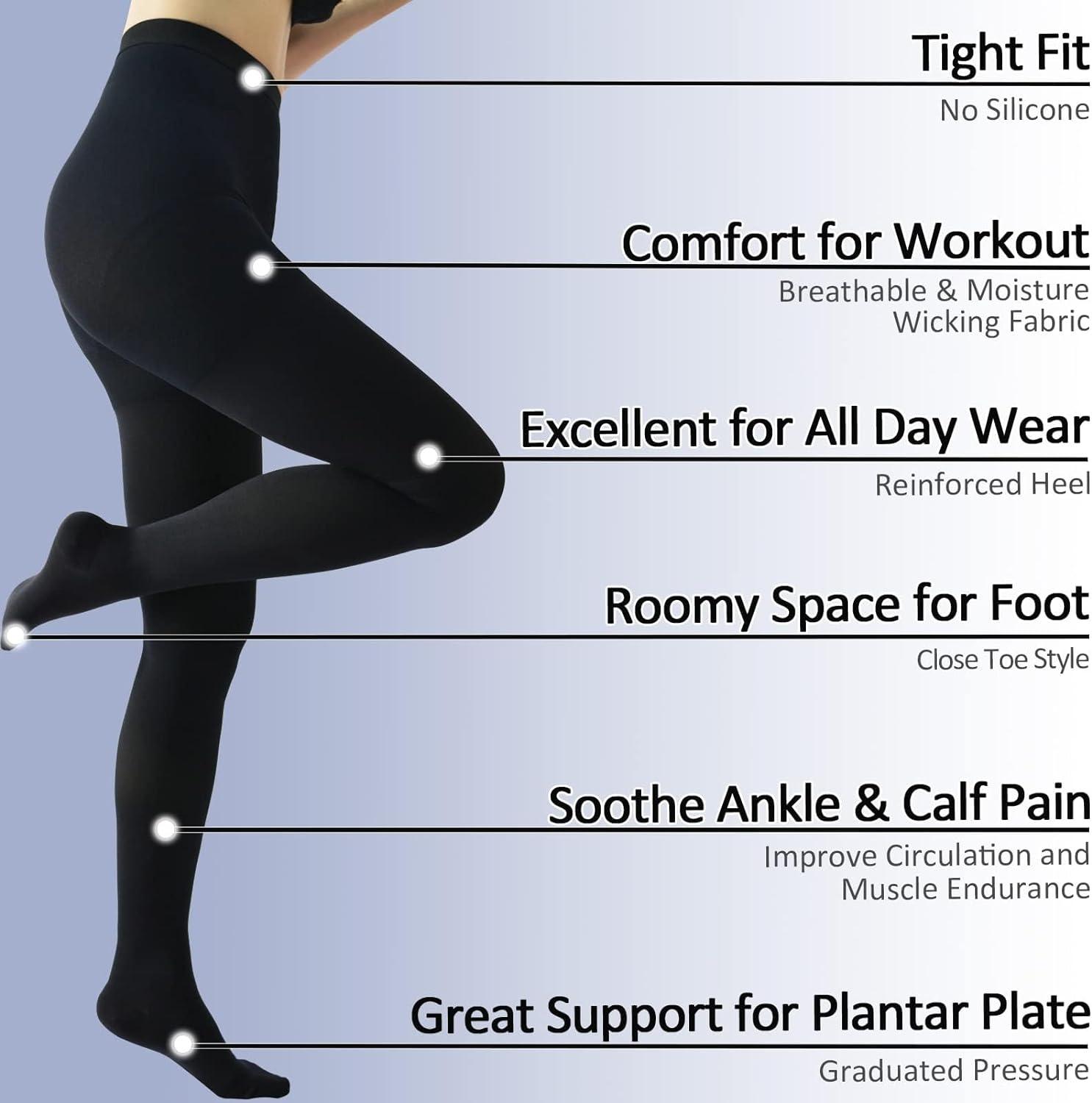 beister Medical Compression Pantyhose for Women & Men Opaque Closed Toe  20-30mmHg Graduated Support Tight Waist High Compression Circulation  Leggings for Varicose Veins Edema Flight DVT Black 4XL