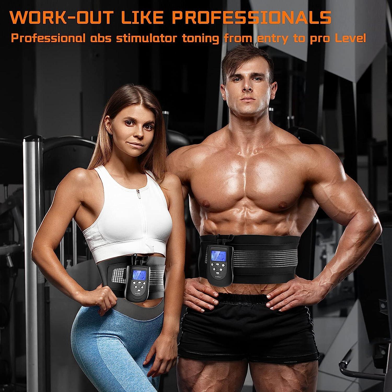 DOMAS Ab Belt Abdominal Muscle Toner- Abs Stimulator with 8 Modes Dual  Channel Electronic Abs Stimulating Belt EMS Muscle Toning Belt for Men  Women Training Device for Muscles Stomach Workout Massager 2022