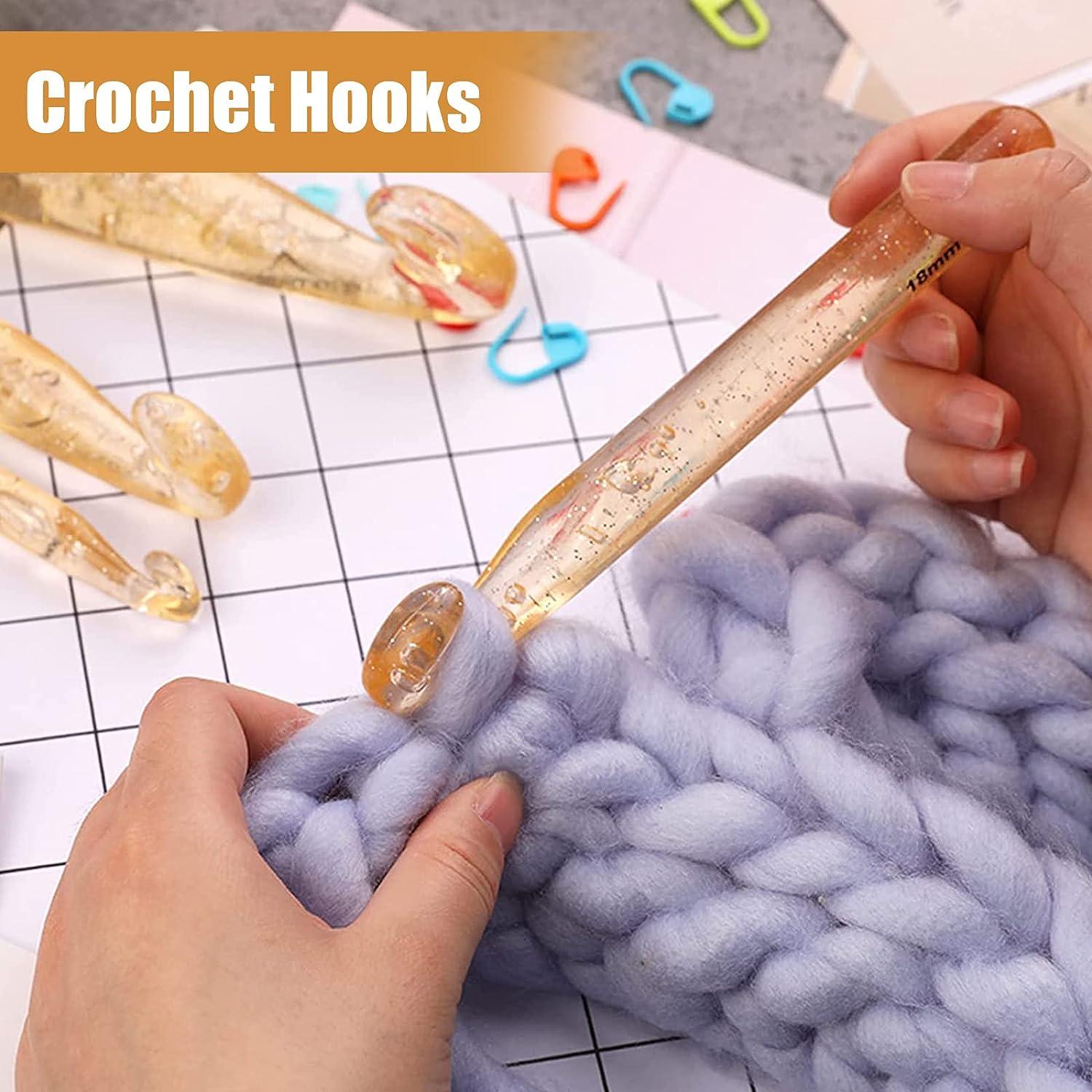  7 Sizes Crochet Hooks Set, Large Crochet Hooks for