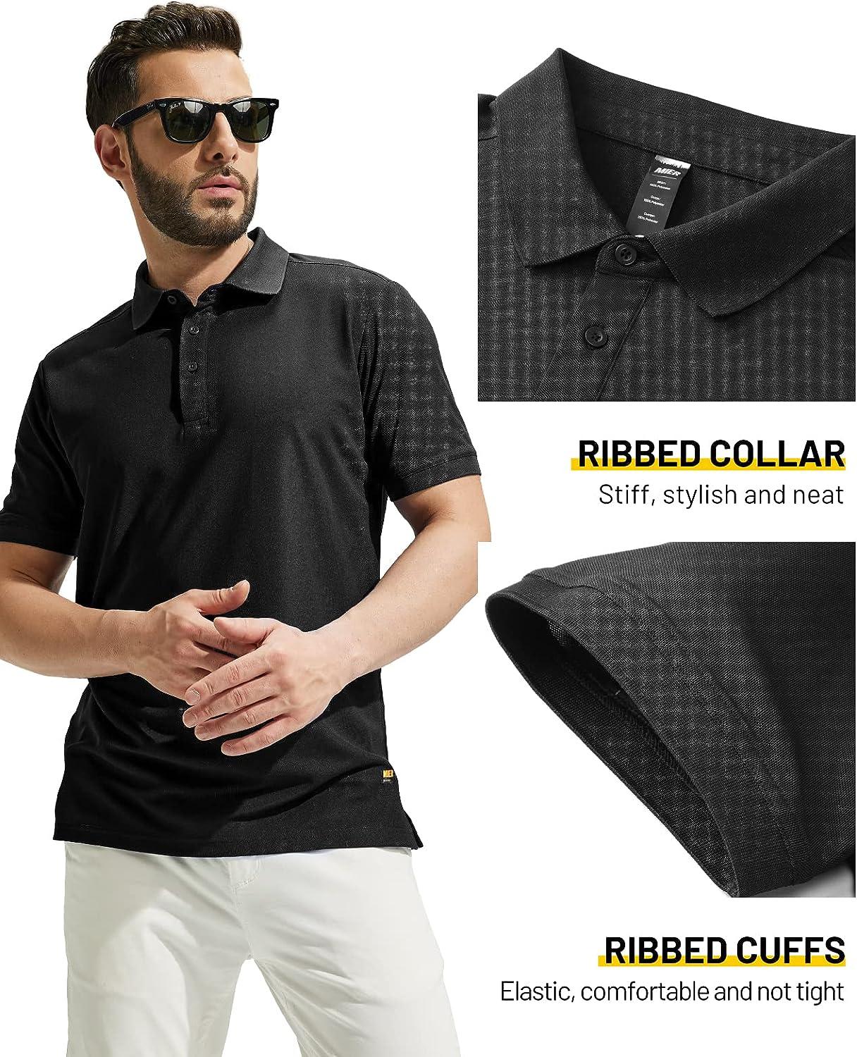MIER Men's Golf Polo Shirts Regular-fit Fashion Casual Collared T