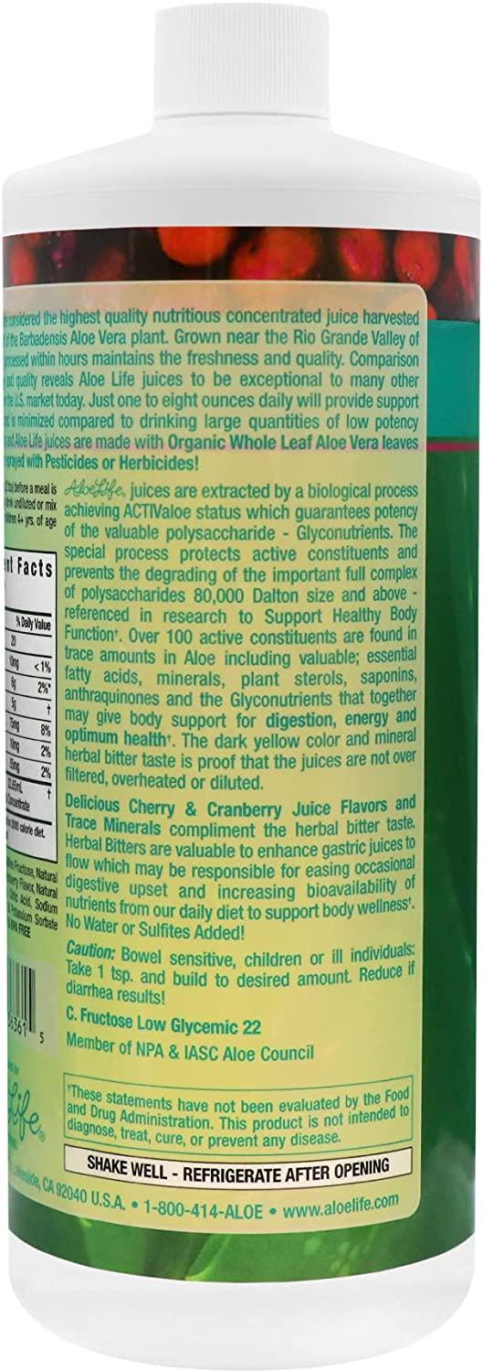 Aloe Life Whole Leaf Aloe Vera Juice Concentrate Soothing Relief For Indigestion Antioxidant 6137