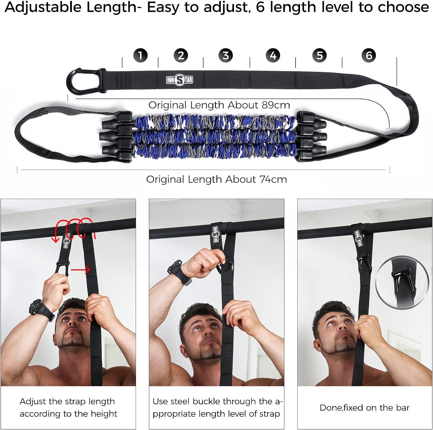 INNSTAR Pull Up Assist Band, Adjustable Anti Snap Chin Up Assistance  Elastic Resistance Band “Patent Pending”