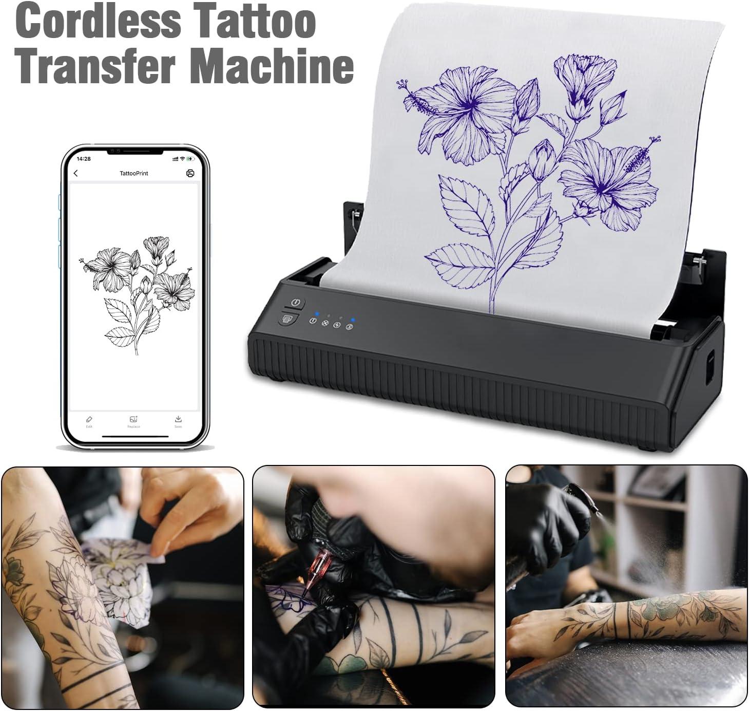 Wireless Tattoo Transfer Stencil Machine Thermal Copier with 10pcs