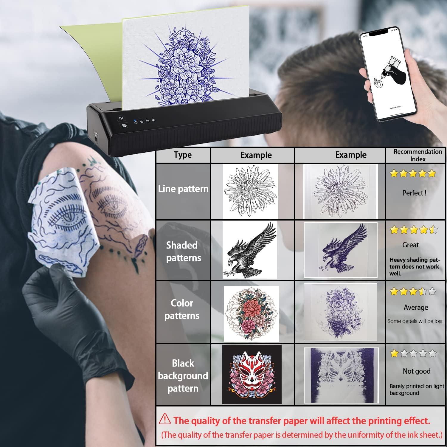 Tattoo Stencil Printer Bluetooth Thermal Wireless Tattoo Transfer Stencil  Machine With 10pcs Transfer Paper Tattoo Printer Kit For Tattoo Artists
