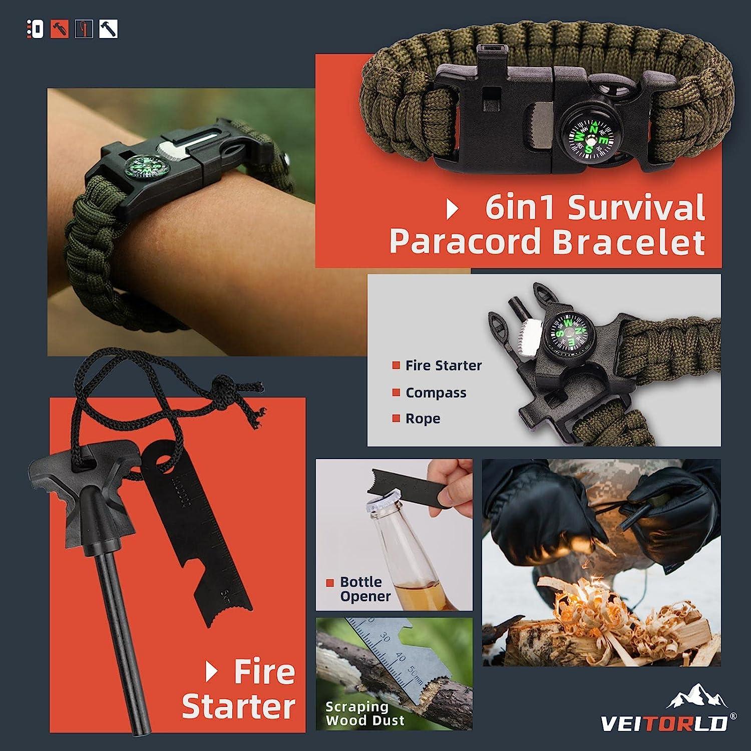 VEITORLD Gifts for Men Dad Husband Him, Fathers Day, Survival Gear and  Equipment 12 in 1, Survival Kits, Cool Unique Fishing Hunting Birthday Gifts  for Him Teen Boy Boyfriend Women 12 in 1 Survival Kit