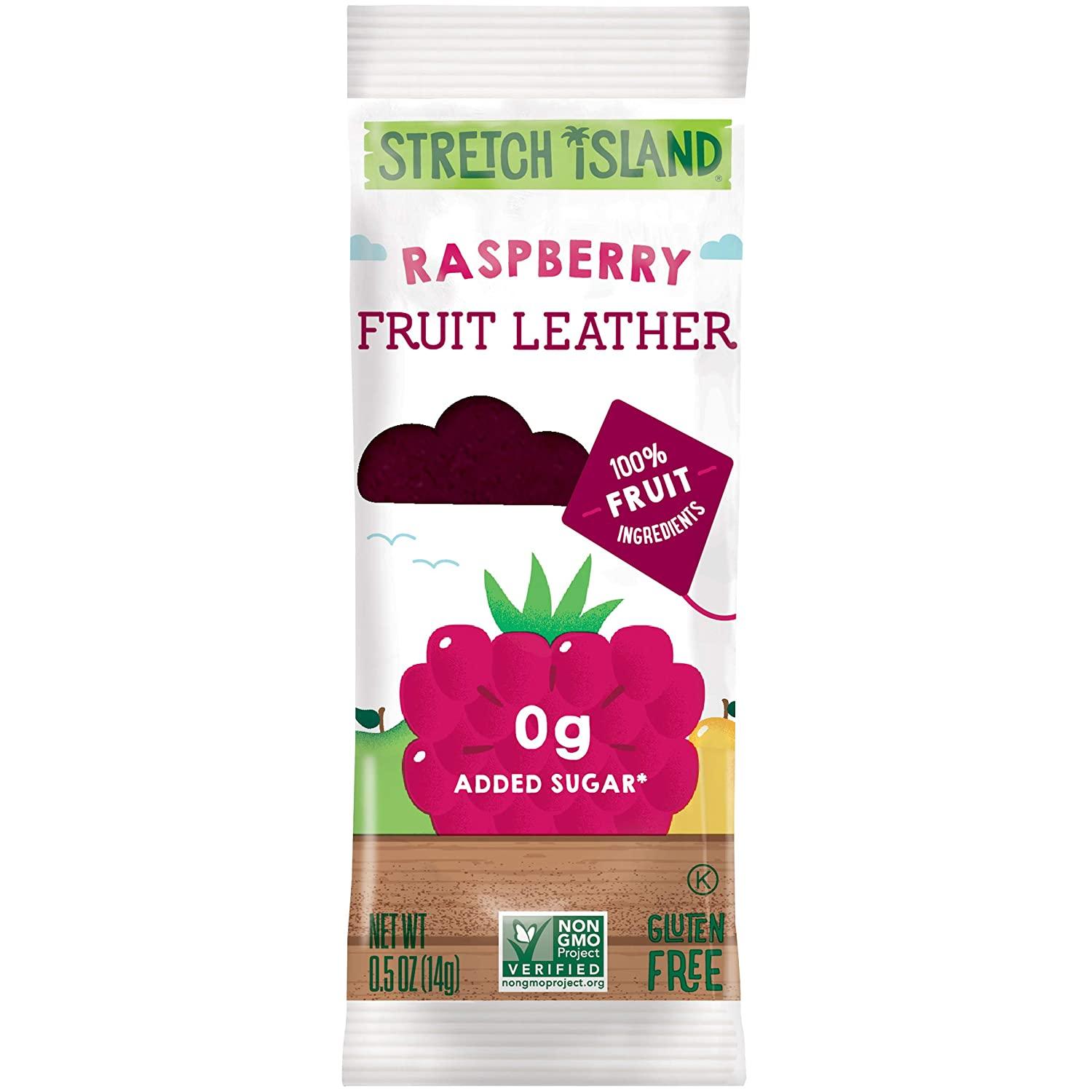 Stretch Island Fruit Leather Strip - Ripened Raspberry - .5 oz - Case of 30  - Foodsbasics