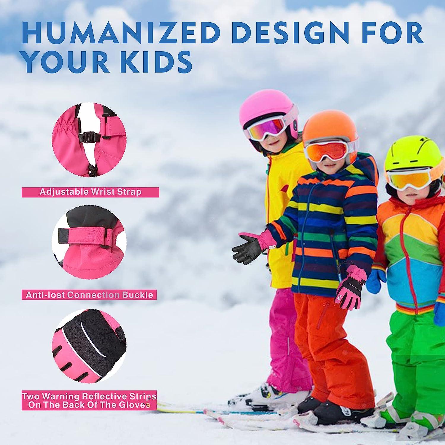 BQA Kids Ski Gloves Waterproof Winter Cold Weather Snowboard Snow