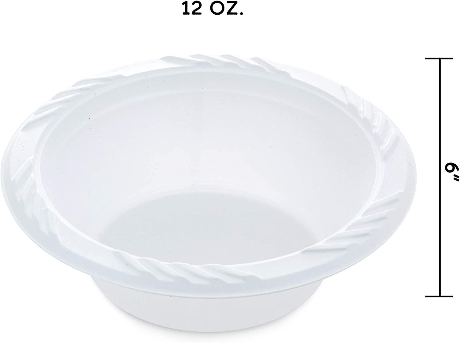 Genuine Joe ReusableDisposable 12 Oz. Plastic Bowls White Pack Of