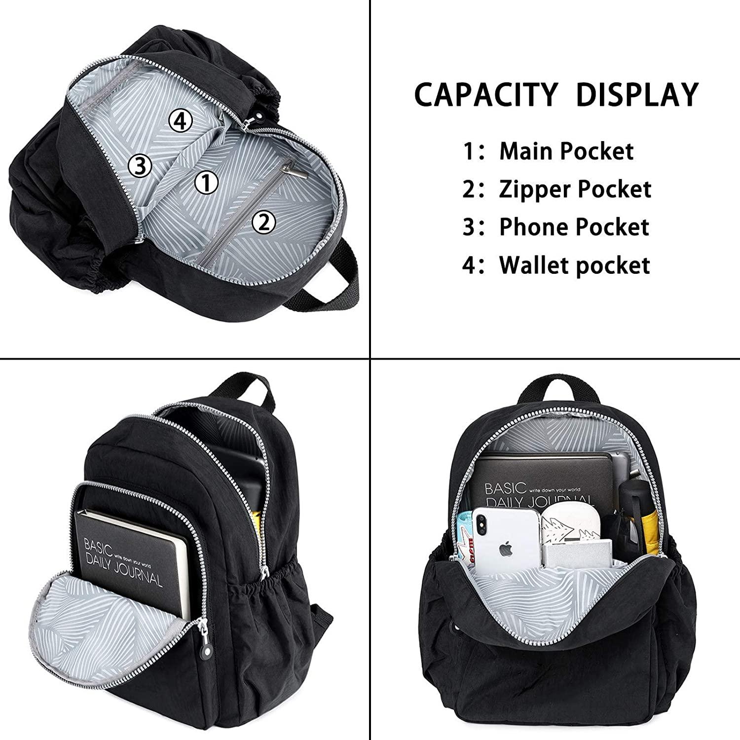 Deago Small Nylon Backpack Waterproof Mini Casual Lightweight