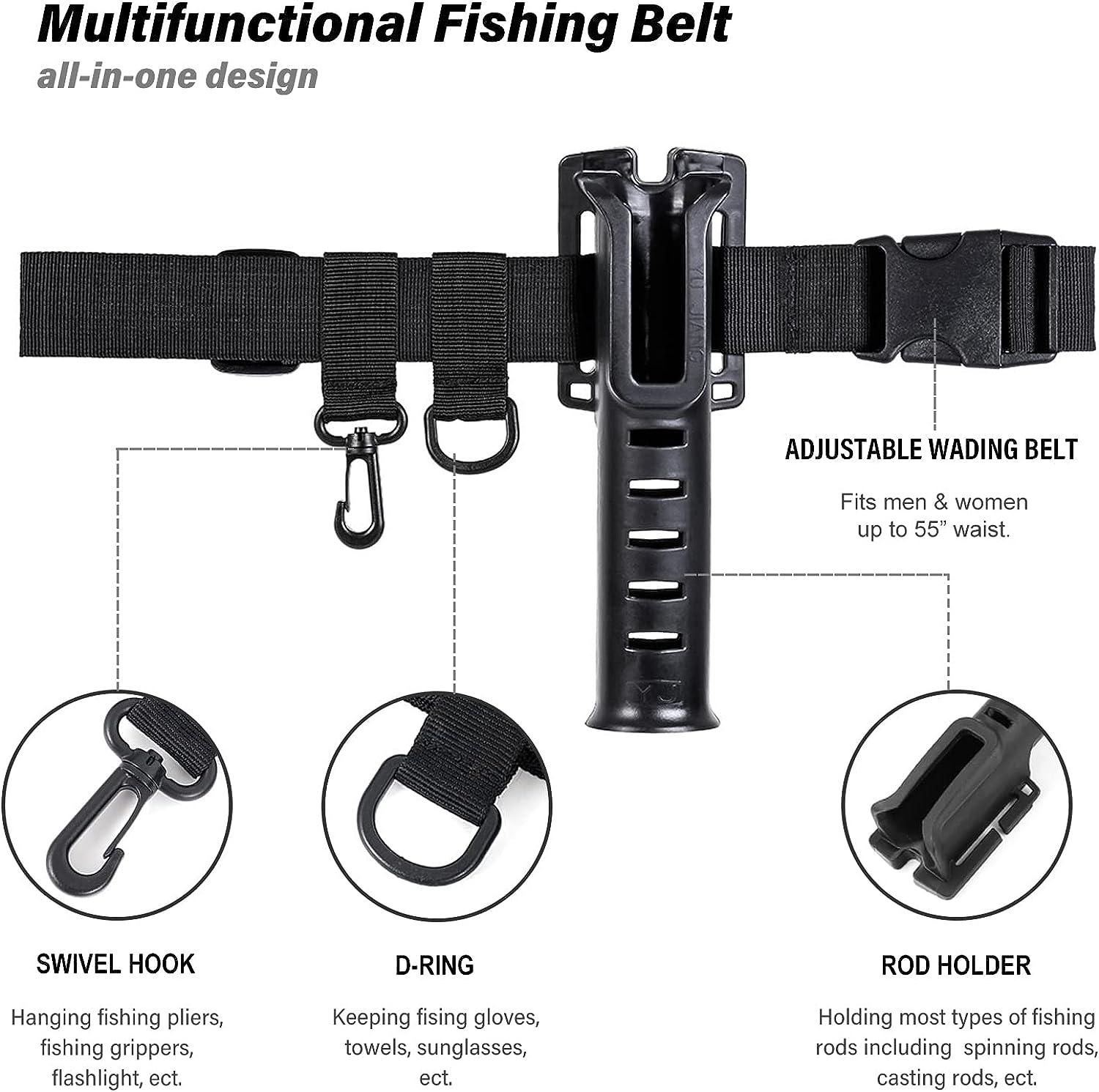Fishing Tackle Holder Waist Belt, Adjustable Support for Pole