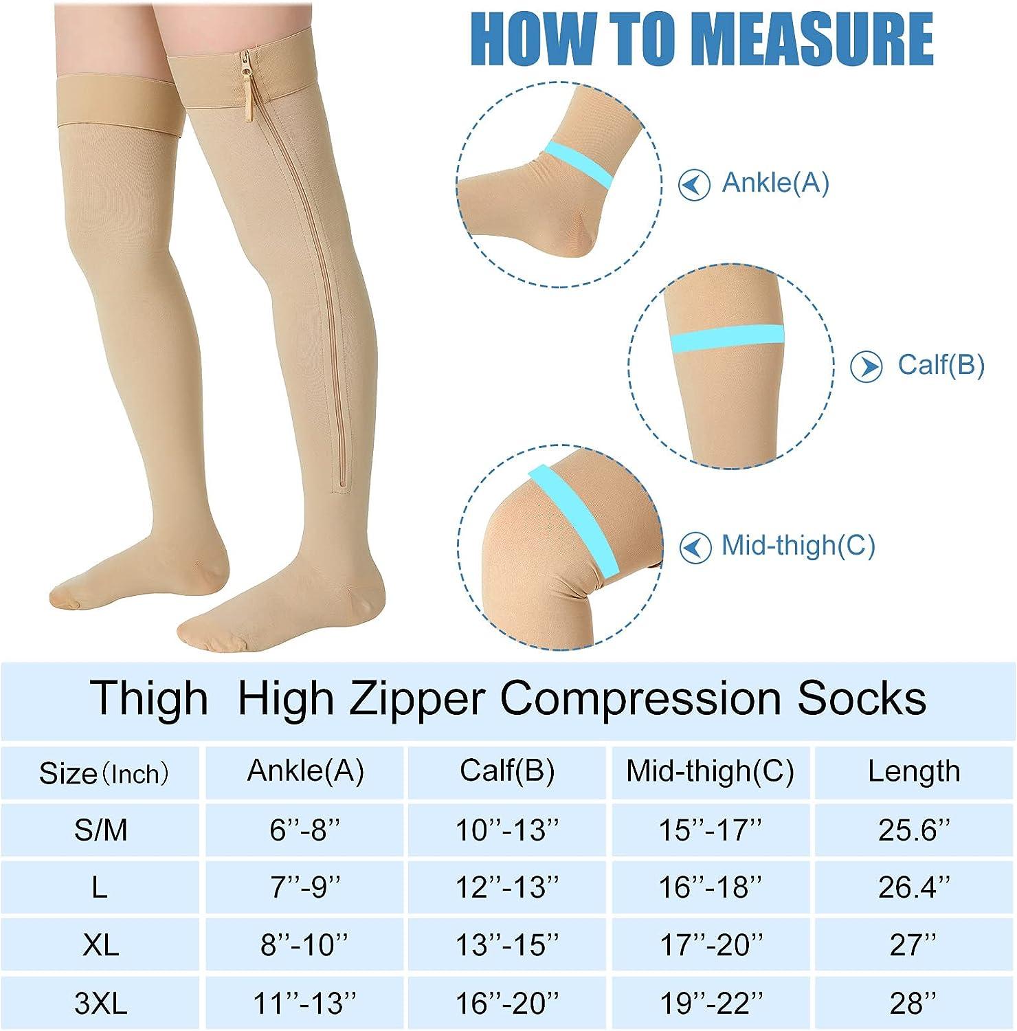 Zipper compression stockings