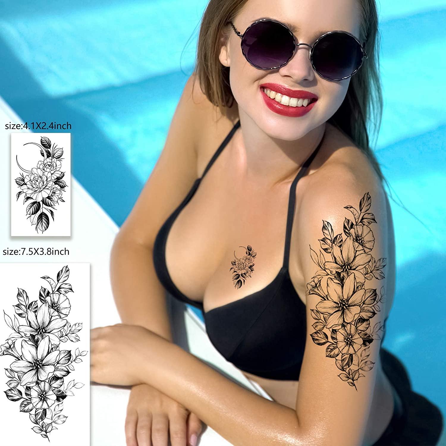 1sheet Simple Style 18*11cm/7*4in Herbal Fruit Juice Temporary Tattoo  Sticker, Magic Tattoo, Last For 1-2 Weeks, Water-resistant,  Friction-resistant, Realistic And Fake Tattoo In-e266 | SHEIN USA