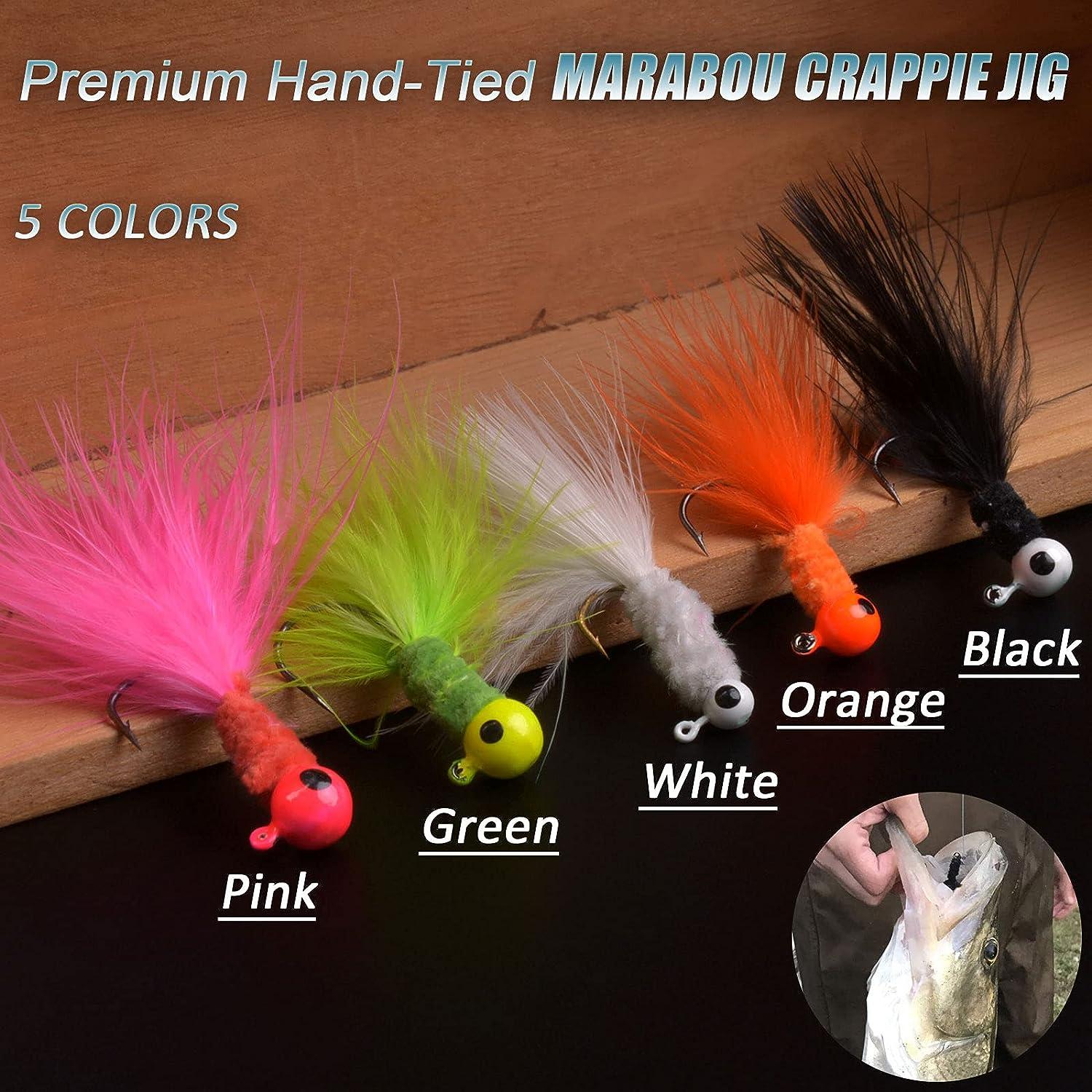 10 Custom Handtied Feather Crappie Jigs Bluegill Trout 1/16oz