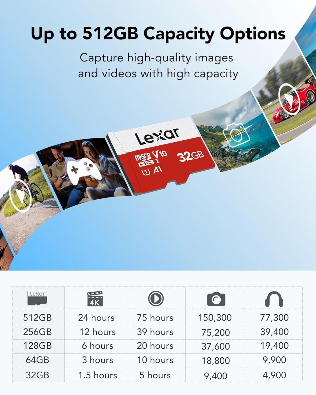 Lexar E-Series 32GB Micro SD Card microSDHC UHS-I Flash Memory
