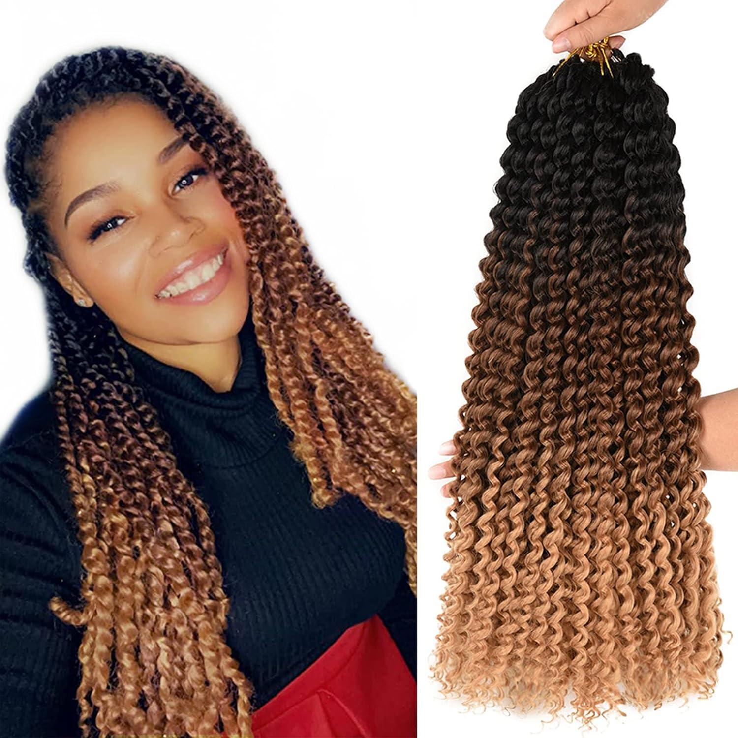 Benehair Passion Twist Hair Extensions Water Wave Pre Looped Black  Pre-twisted Passion Twist Bohomian Braids Crochet Braided hair for Women 