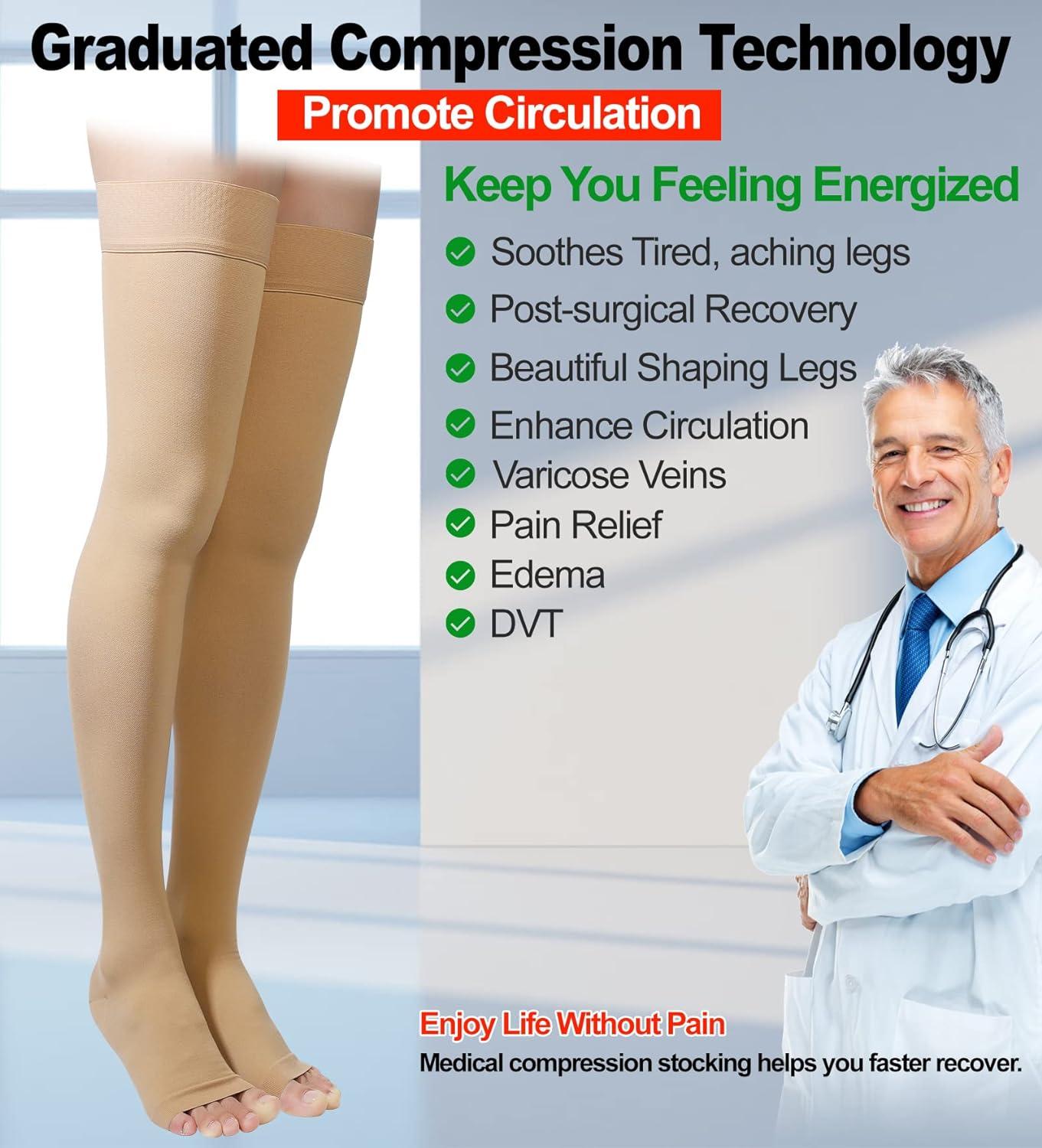 Footless Compression Socks Unisex For Leg Cramp Relief Swelling