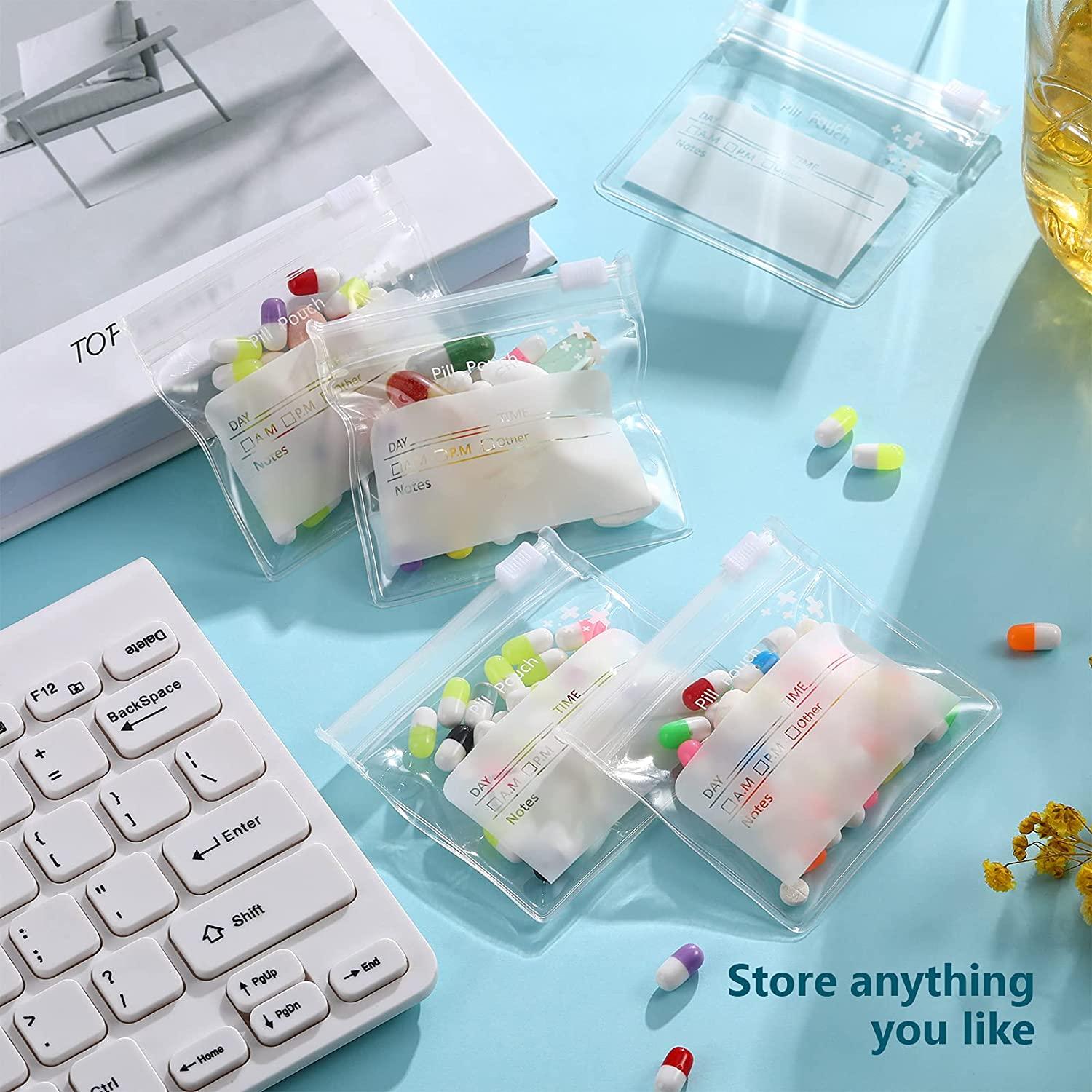 Pill Pouch Bags Zippered Pill Pouch Set Reusable Translucent Medicine  Organizer Self Sealing Medicine Bag Travel Plastic Pill Bags with Slide  Lock Pill Baggies for Pills Small Items Storage (48) : 