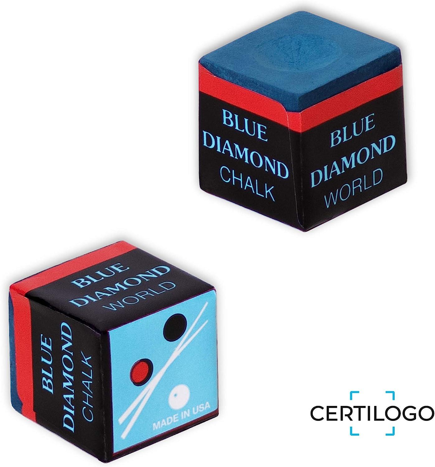 Blue Diamond Billiard Pool Cue Chalk w/Certilogo protection - 4 pcs by  Longoni